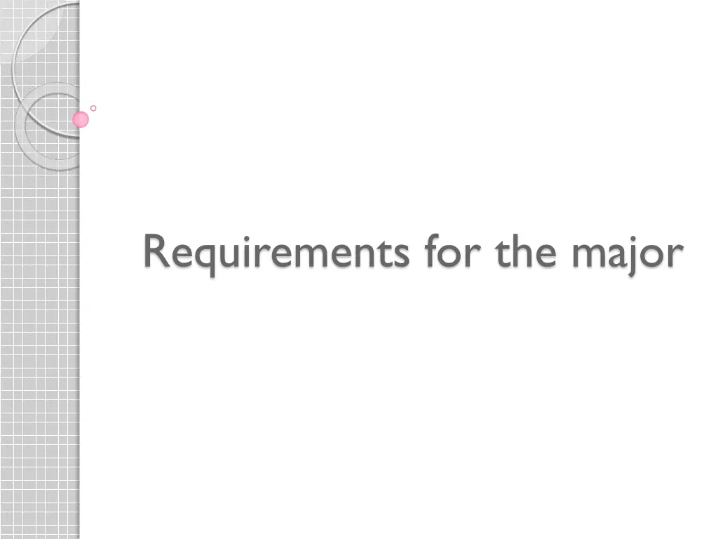 requirements for the major
