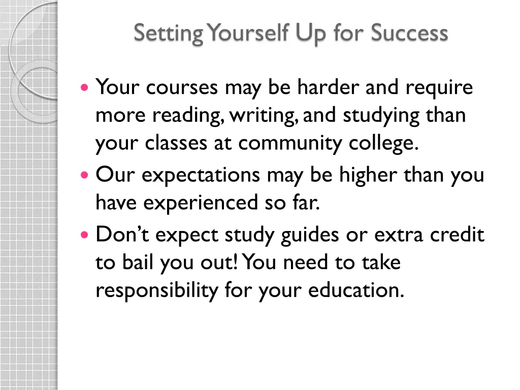 setting yourself up for success