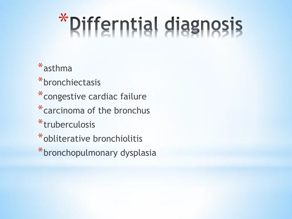 differntial diagnosis