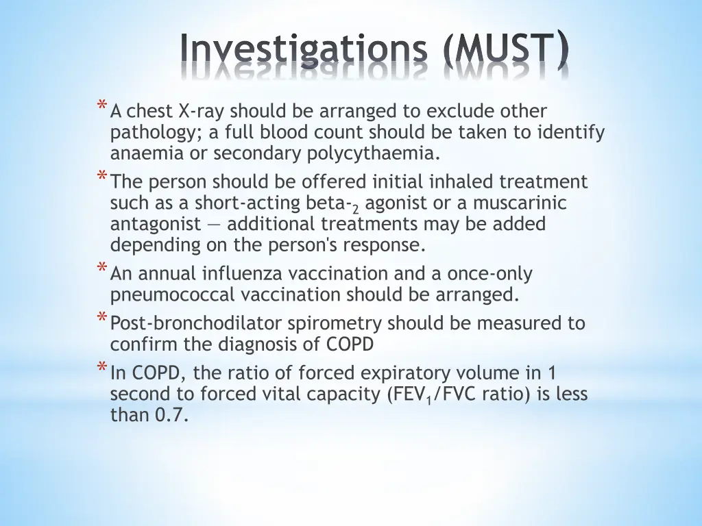investigations must
