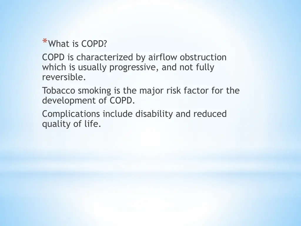 what is copd copd is characterized by airflow
