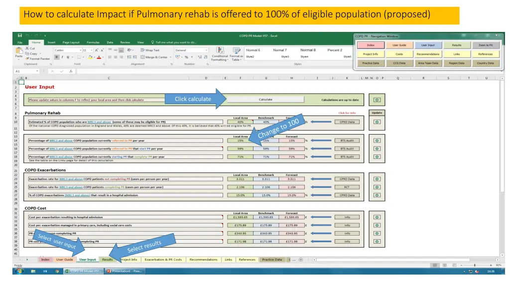 how to calculate impact if pulmonary rehab