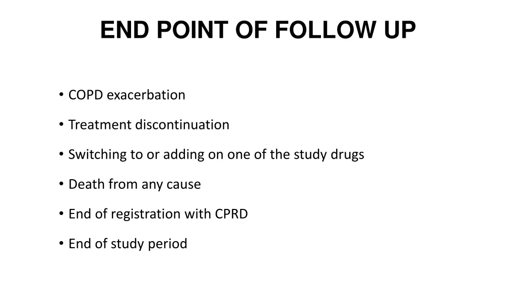 end point of follow up