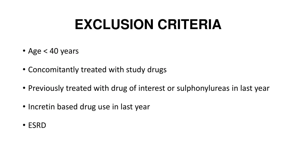 exclusion criteria