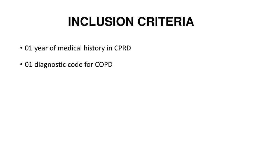 inclusion criteria