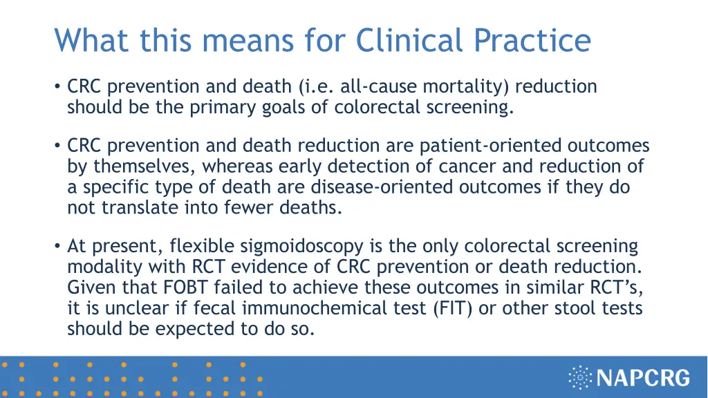 what this means for clinical practice