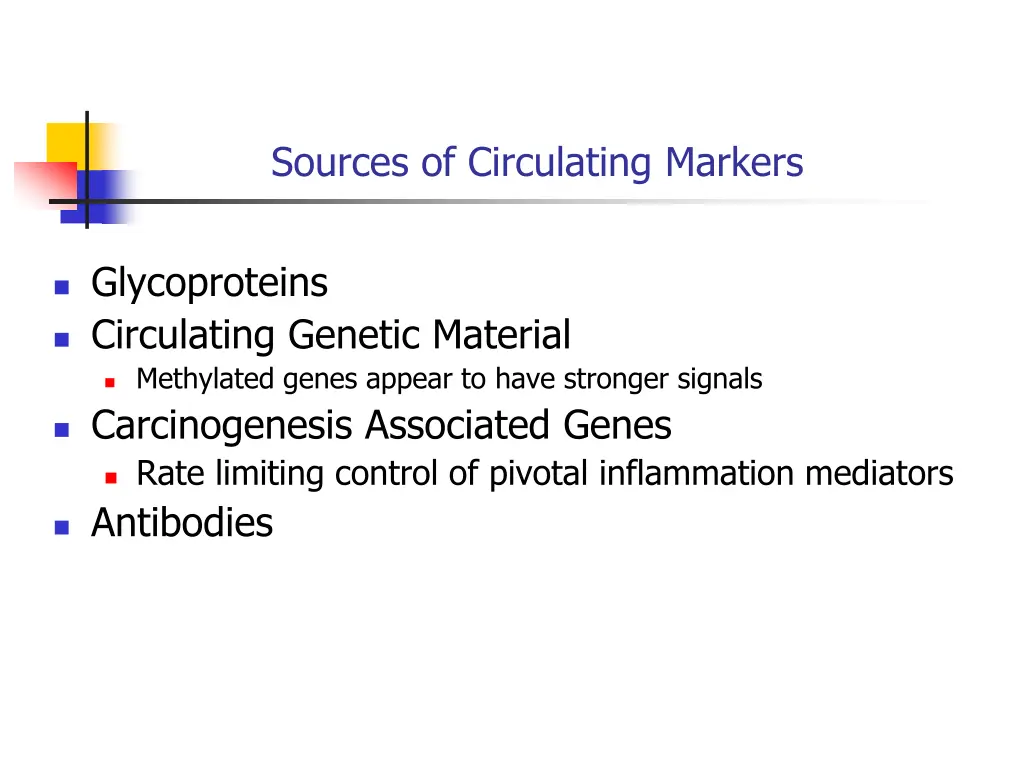 sources of circulating markers