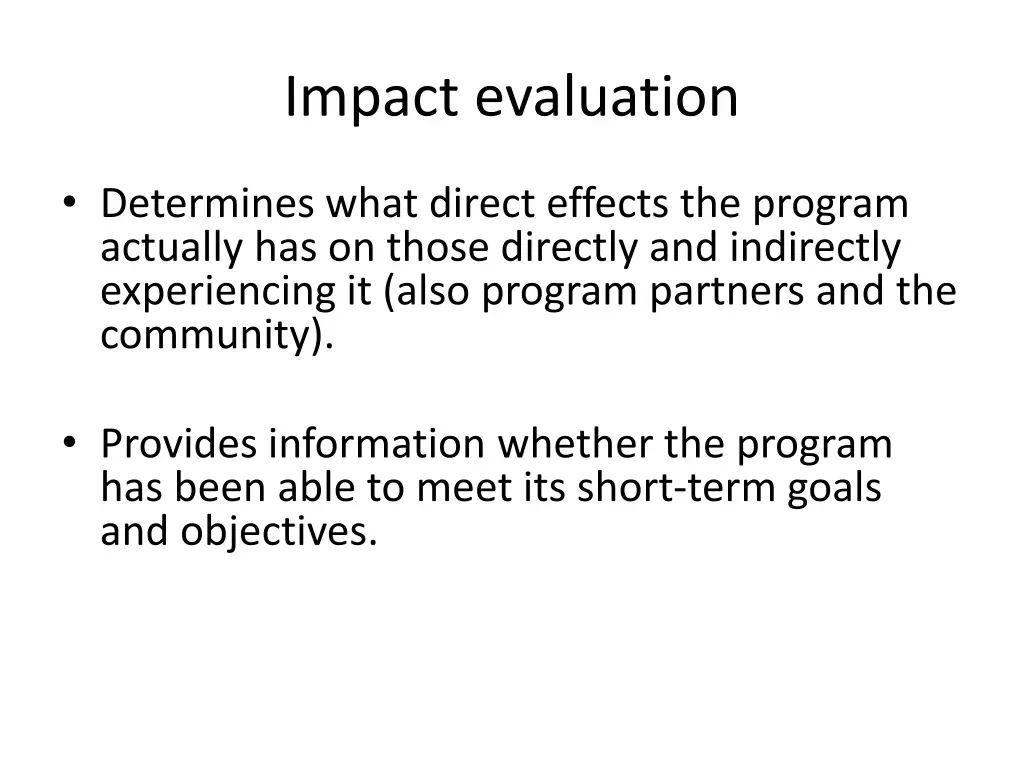 impact evaluation