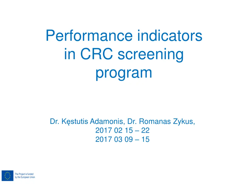 performance indicators in crc screening program