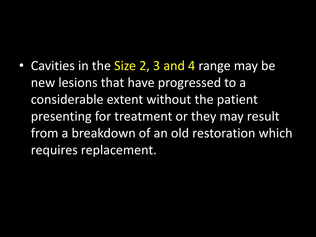 cavities in the size 2 3 and 4 range