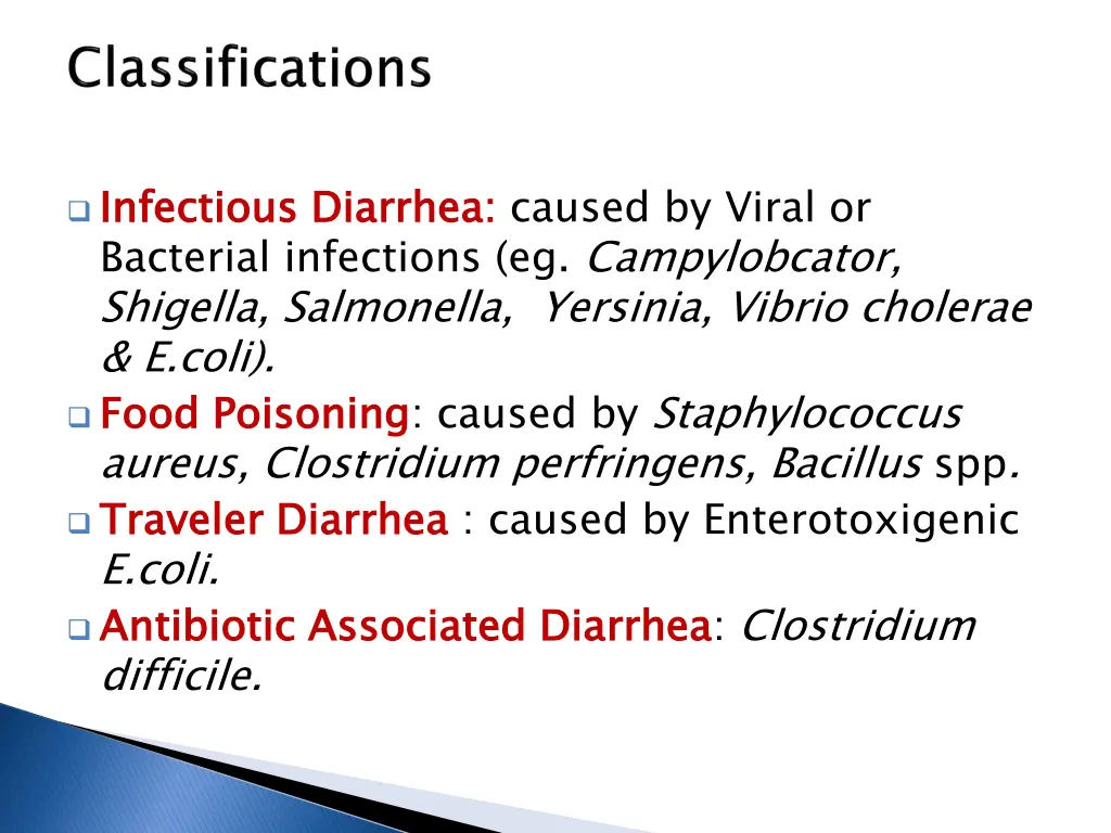 infectious diarrhea bacterial infections