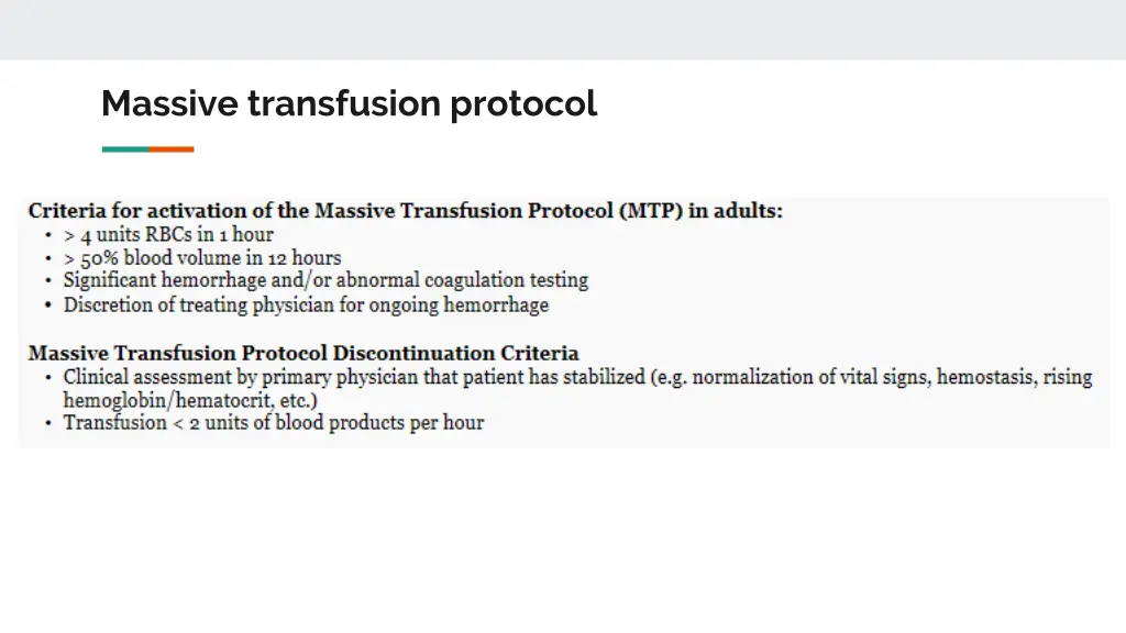 massive transfusion protocol