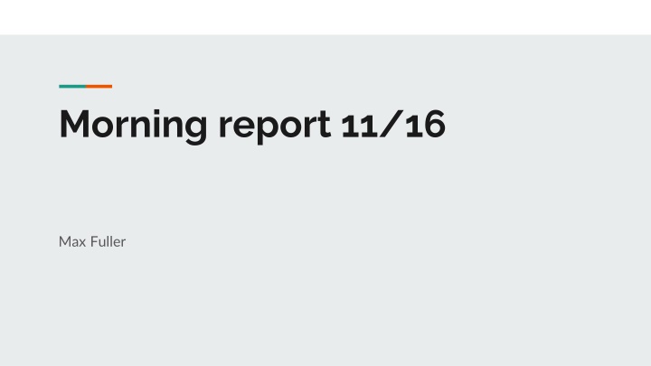 morning report 11 16