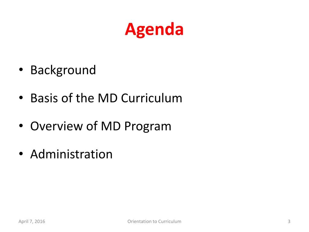 agenda