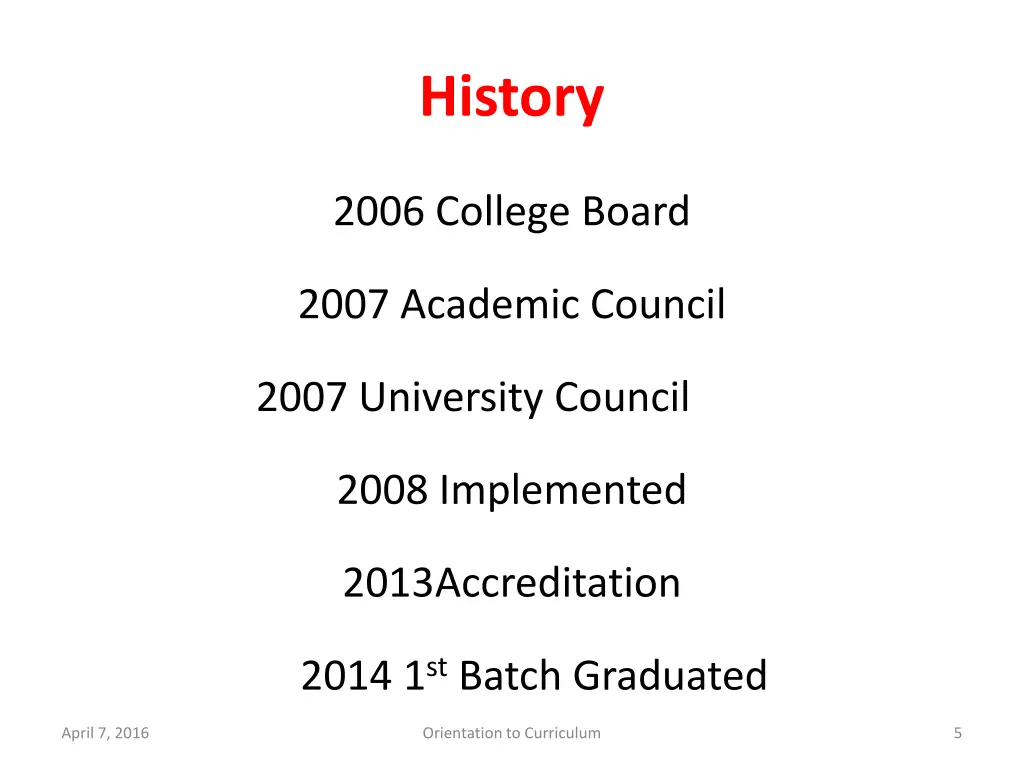 history