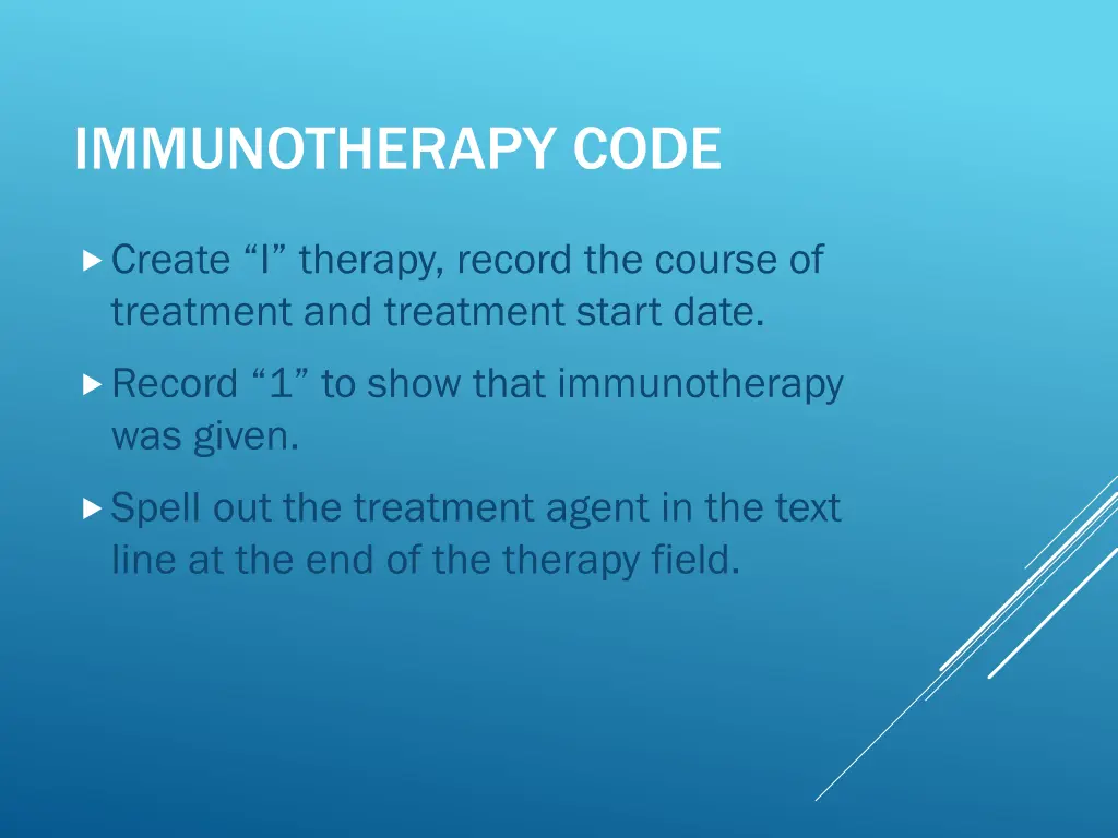 immunotherapy code
