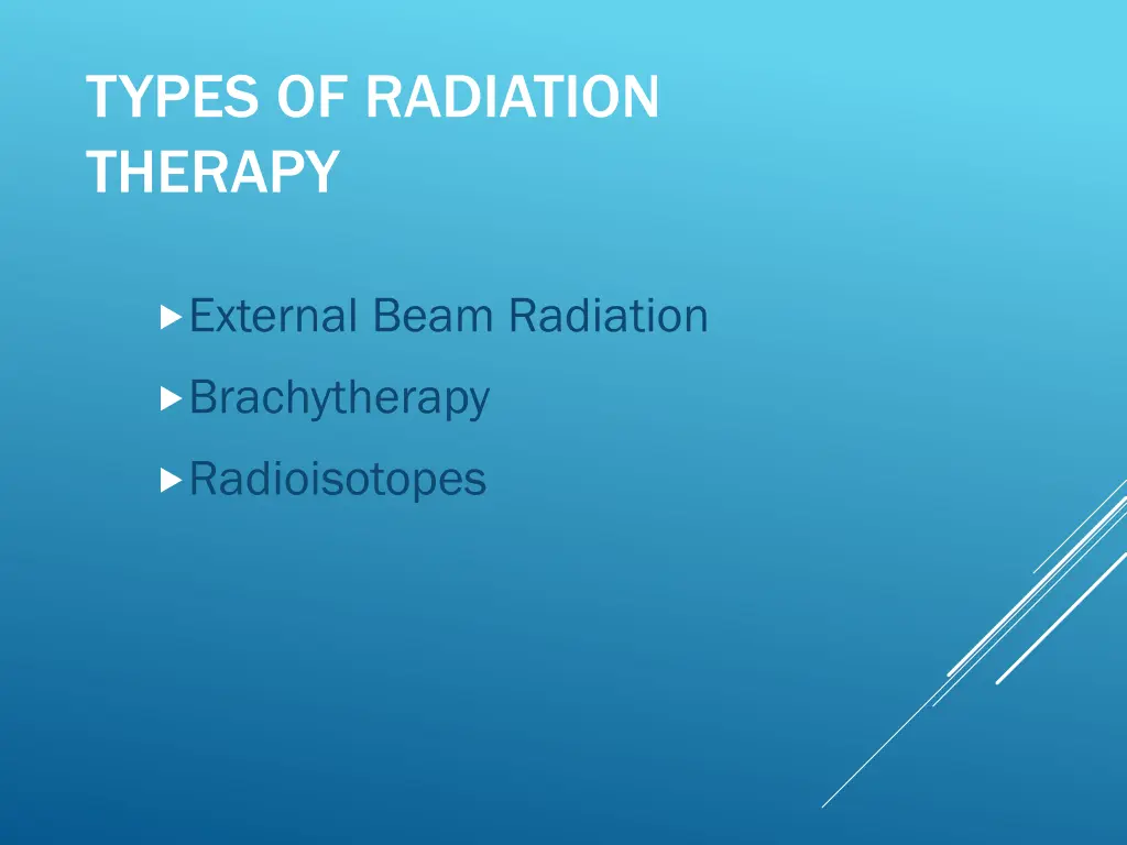 types of radiation therapy