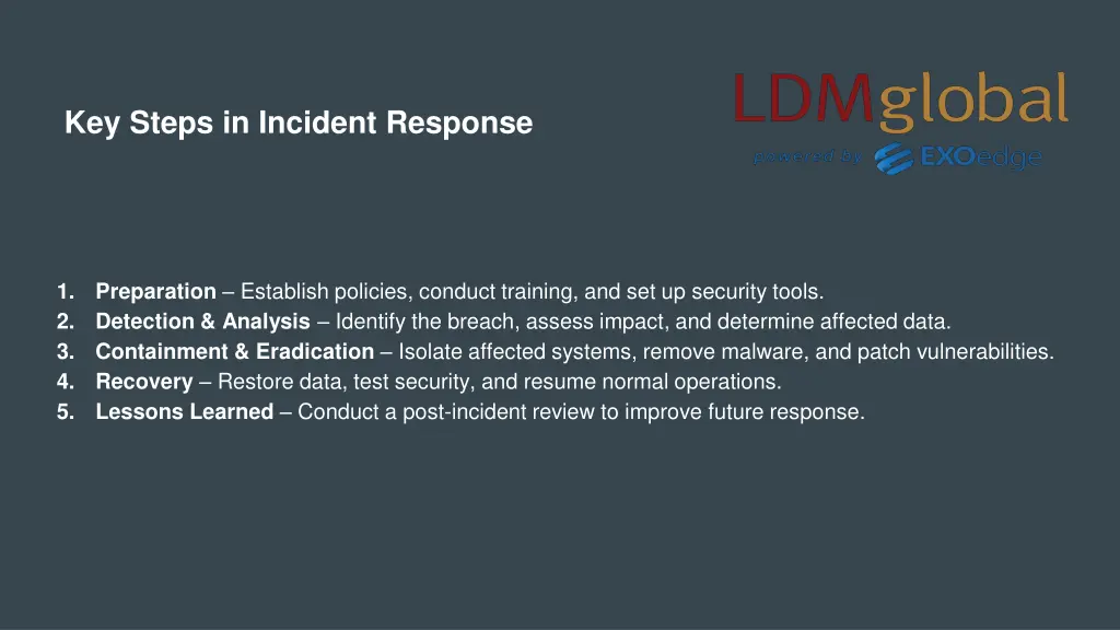 key steps in incident response