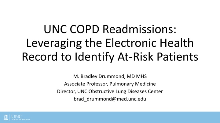 unc copd readmissions leveraging the electronic