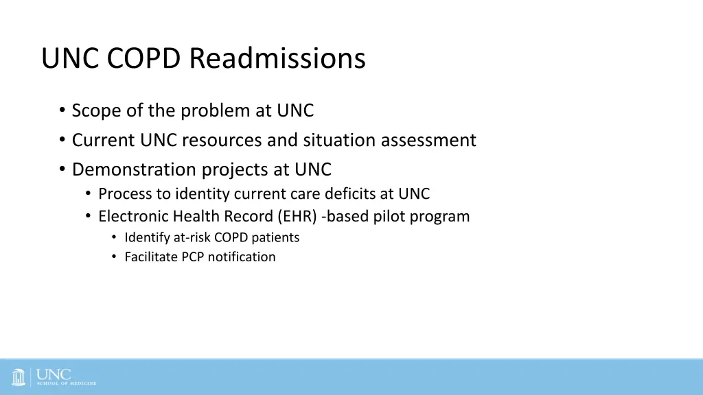 unc copd readmissions