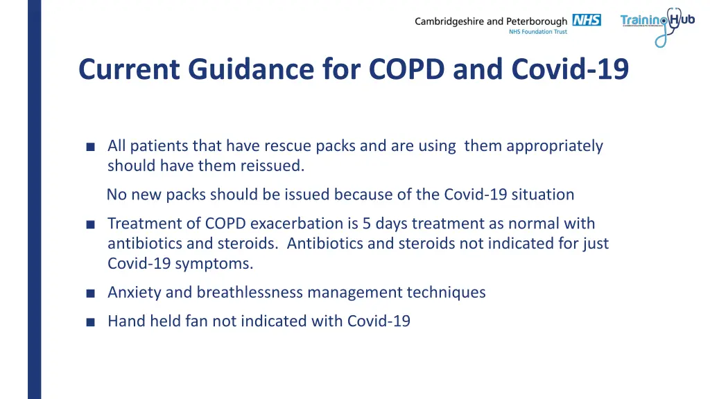 current guidance for copd and covid 19 1
