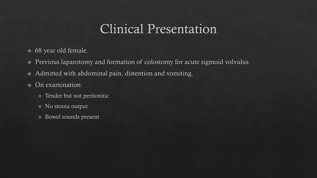 clinical presentation