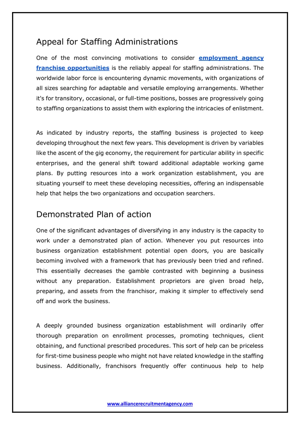 appeal for staffing administrations