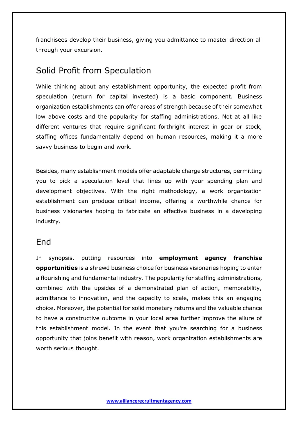 franchisees develop their business giving