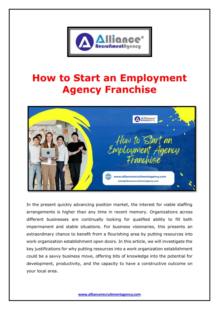 how to start an employment agency franchise