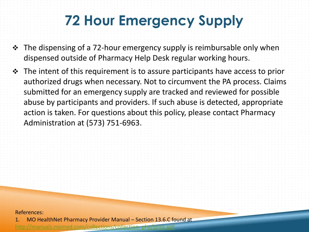 72 hour emergency supply