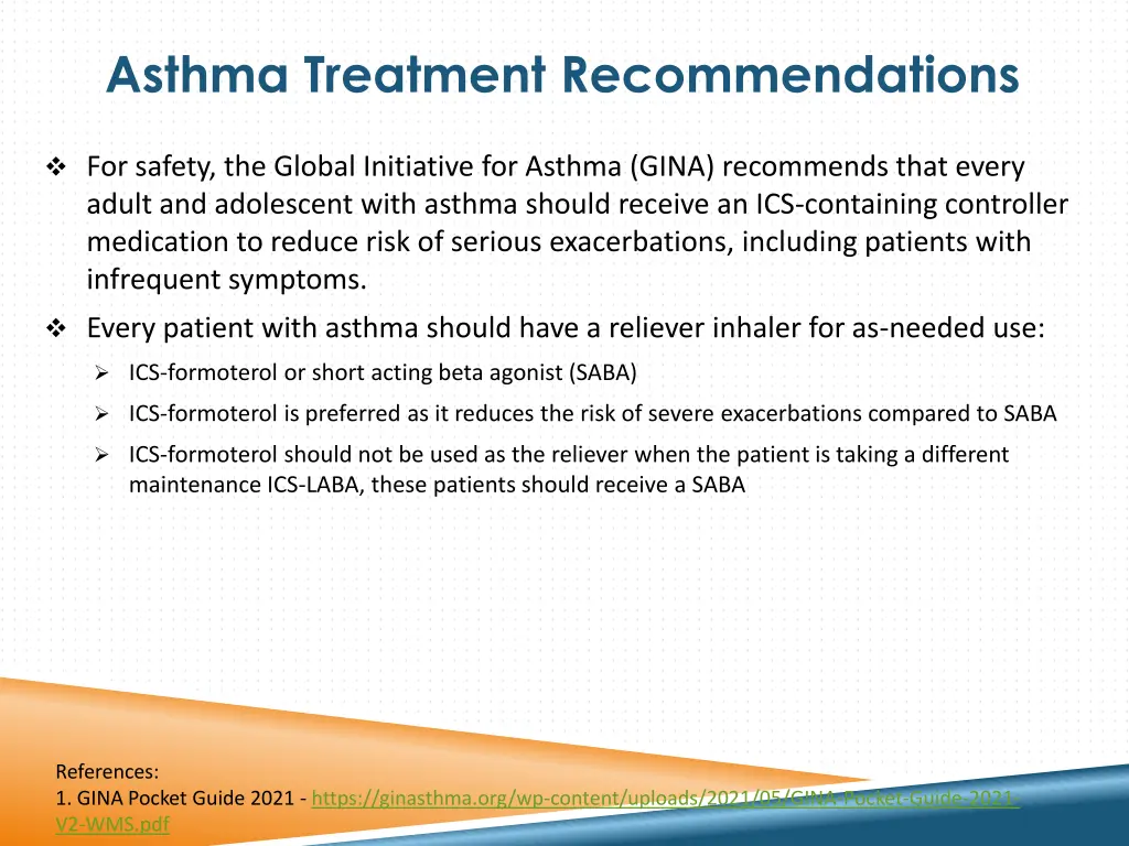 asthma treatment recommendations