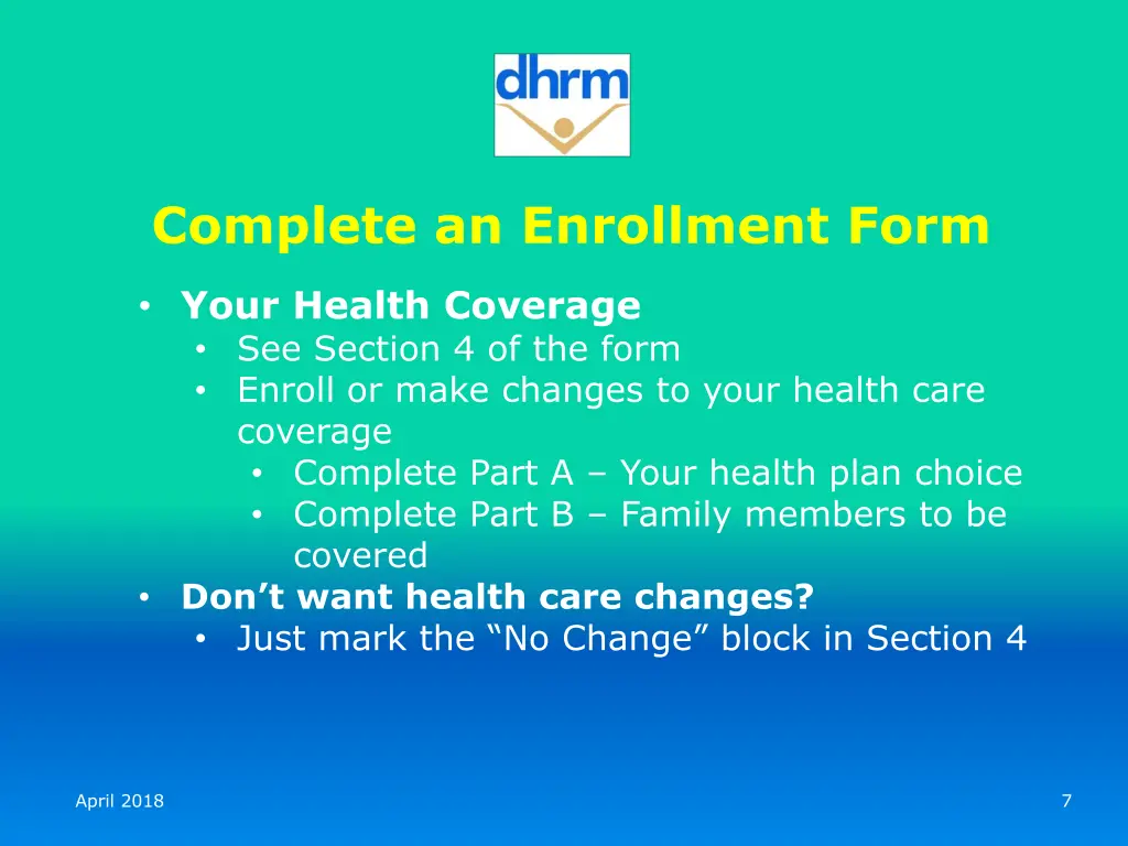 complete an enrollment form 1
