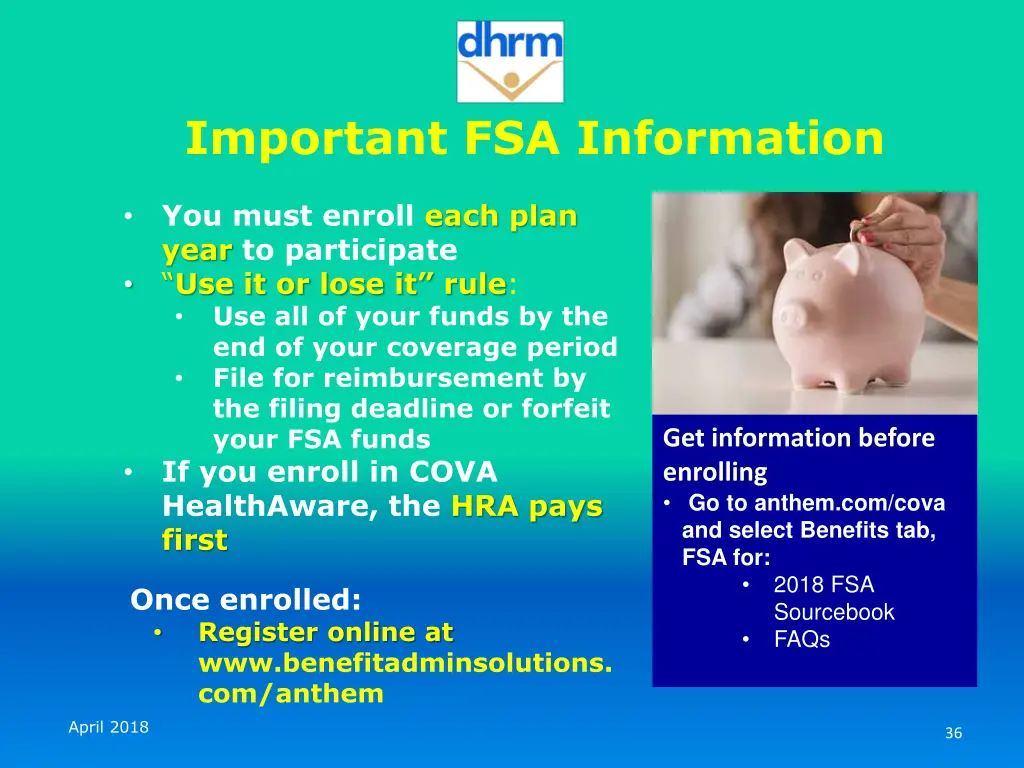 important fsa information