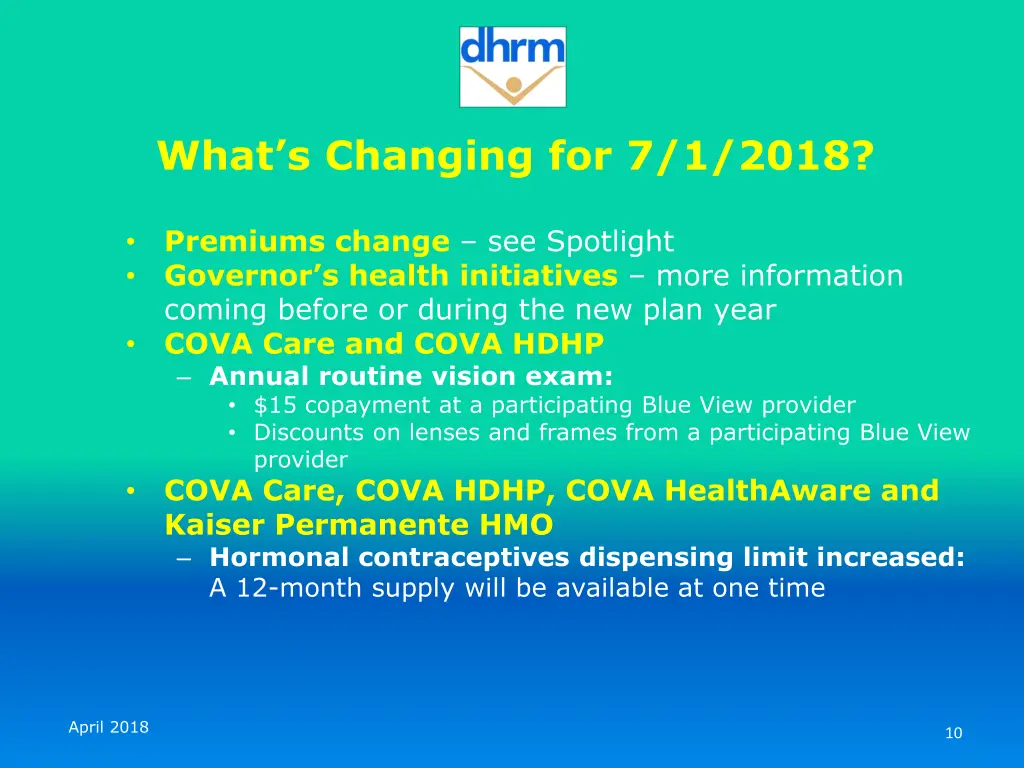 what s changing for 7 1 2018