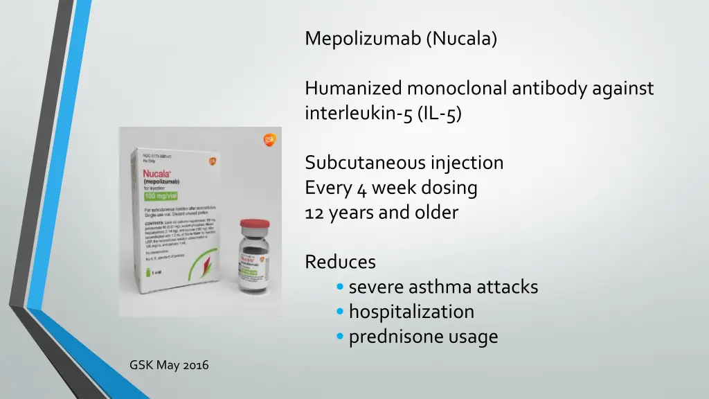 mepolizumab nucala humanized monoclonal antibody