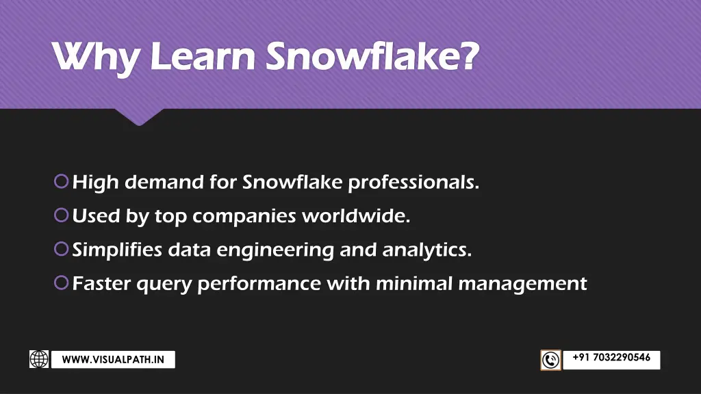 why learn snowflake why learn snowflake