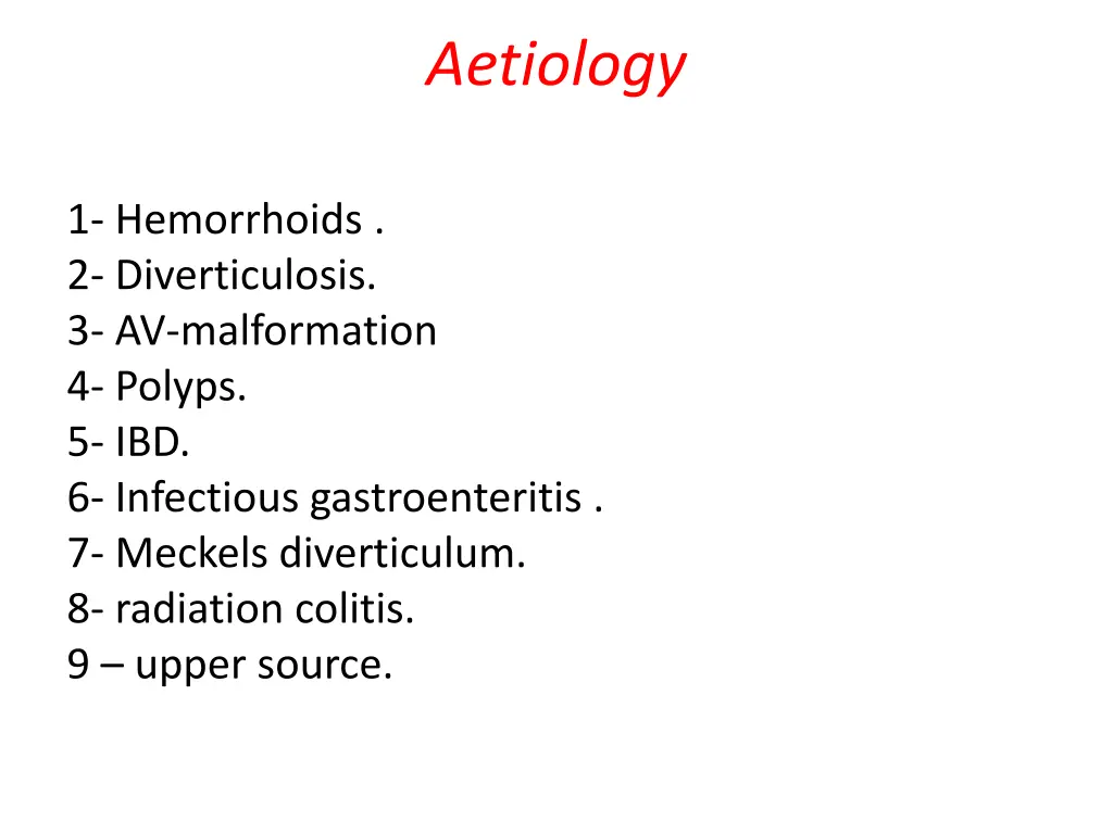 aetiology