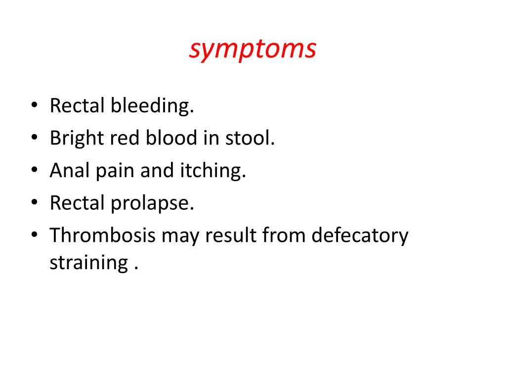 symptoms