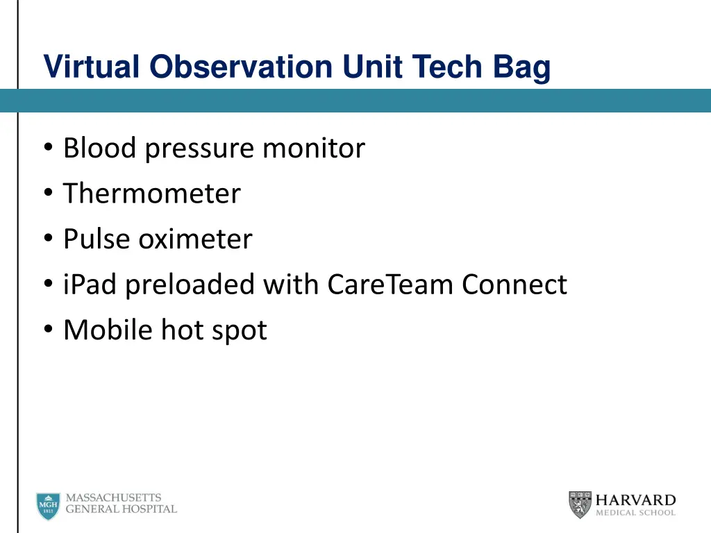 virtual observation unit tech bag