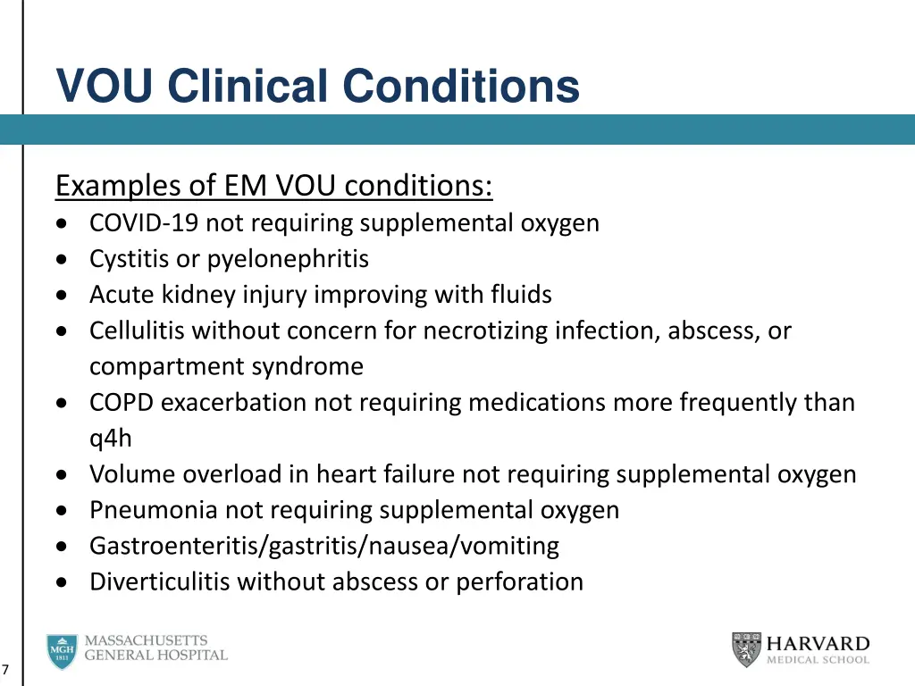 vou clinical conditions