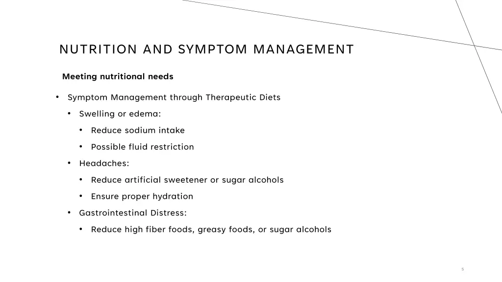 nutrition and symptom management 1