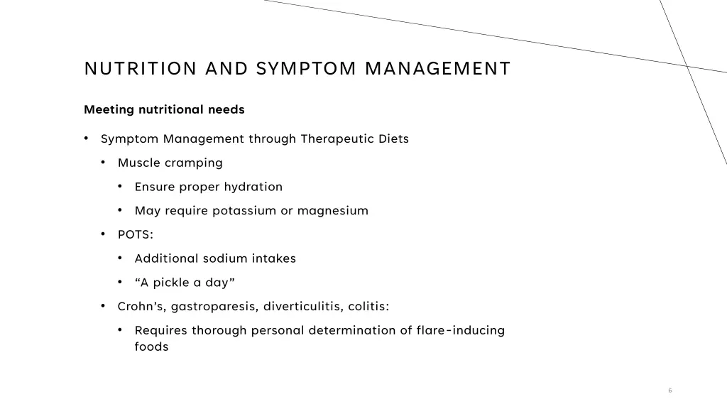 nutrition and symptom management 2