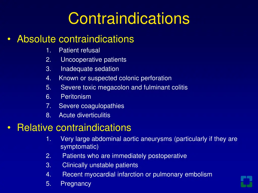 contraindications