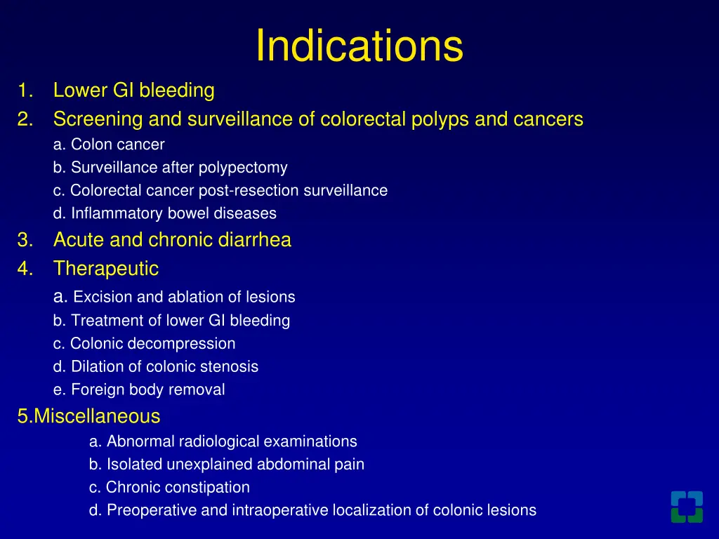 indications
