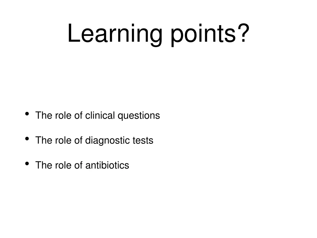 learning points