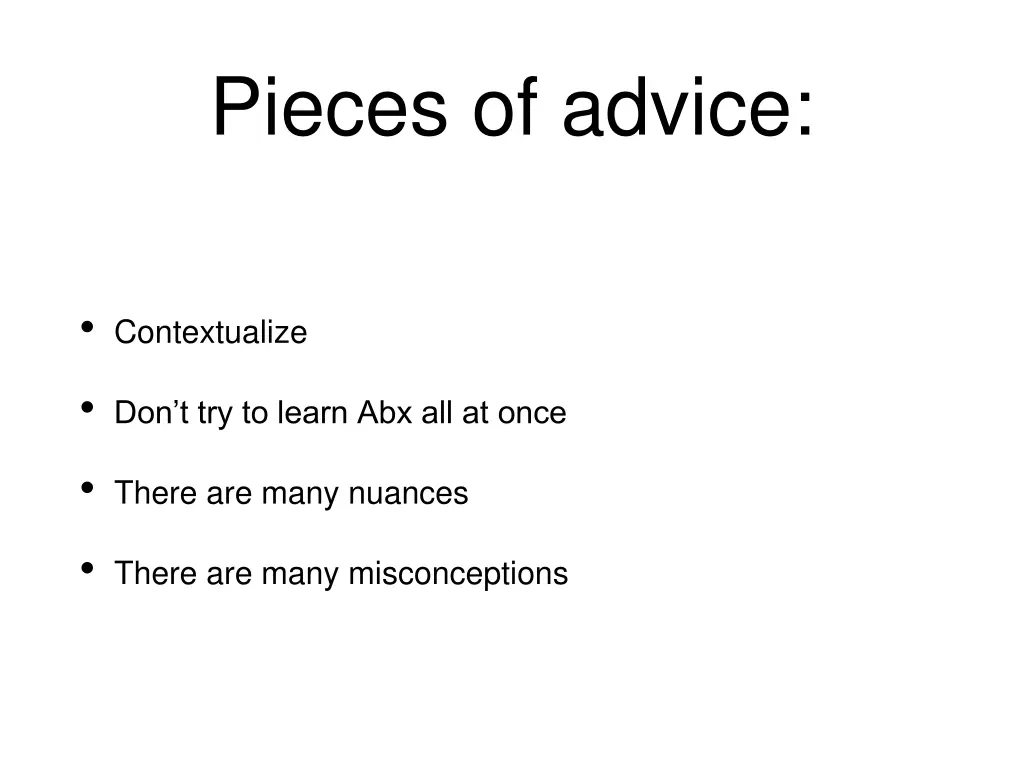 pieces of advice