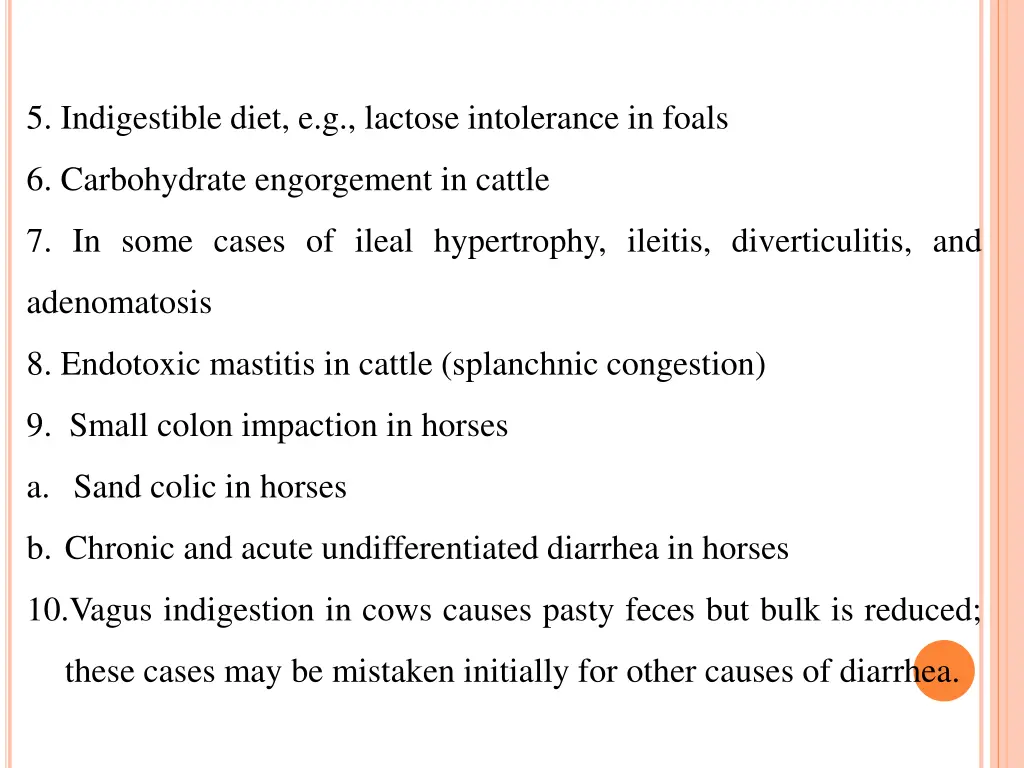 5 indigestible diet e g lactose intolerance