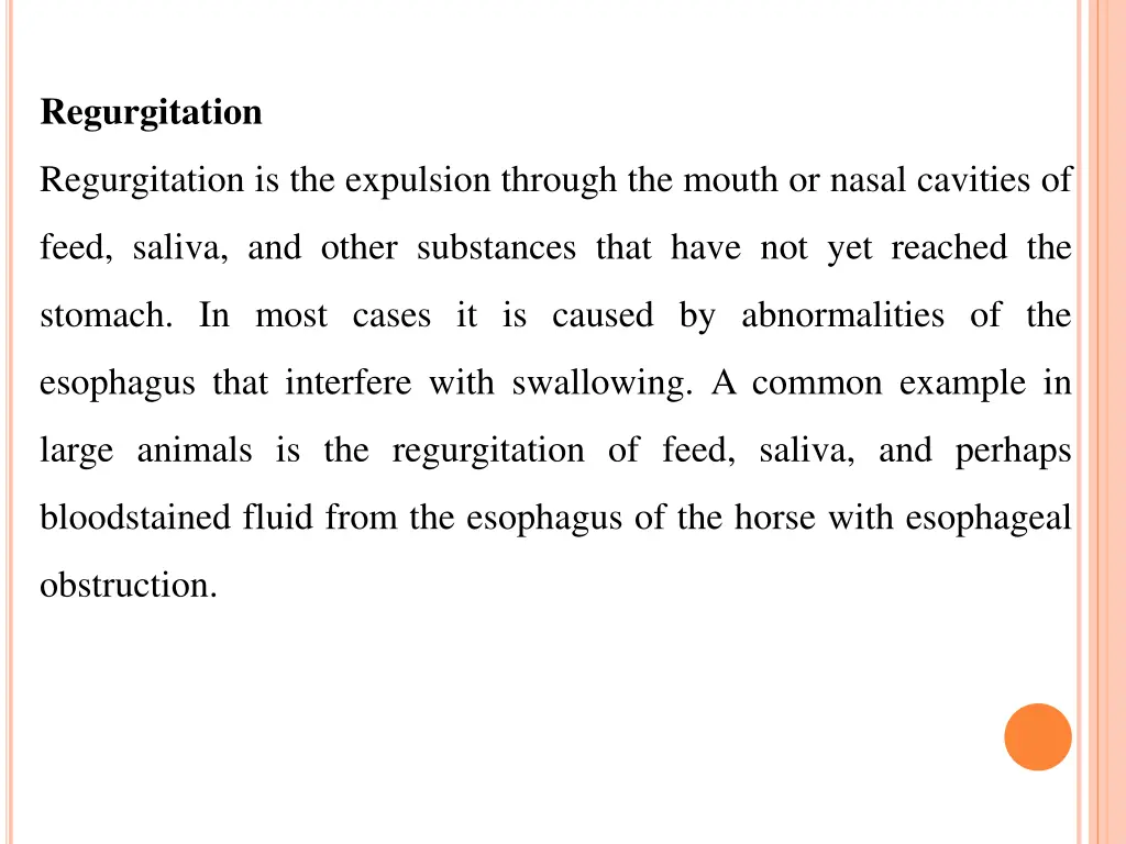 regurgitation
