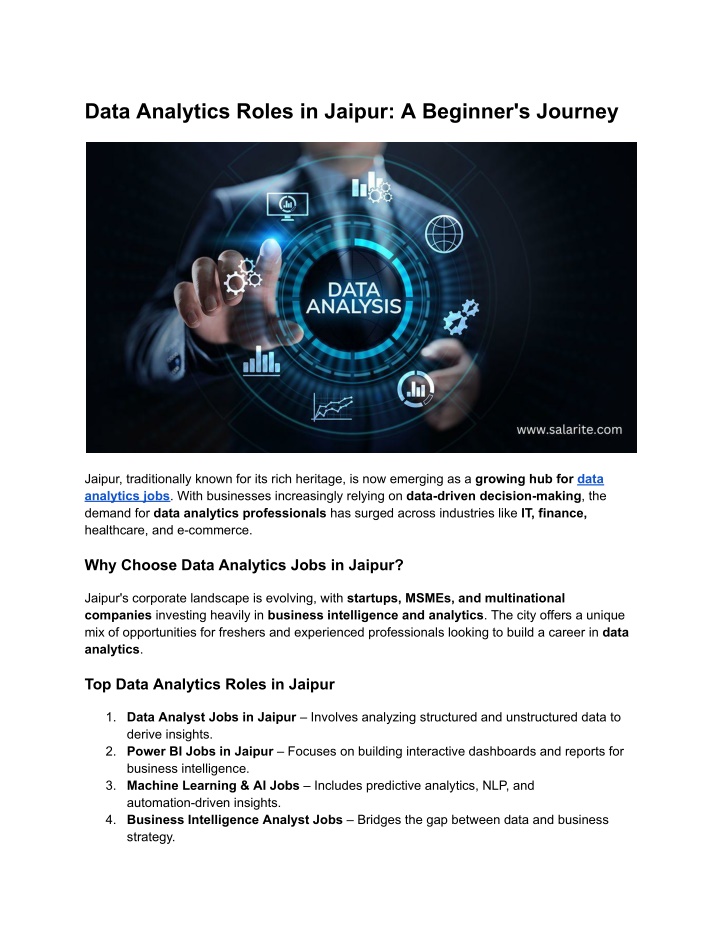 data analytics roles in jaipur a beginner
