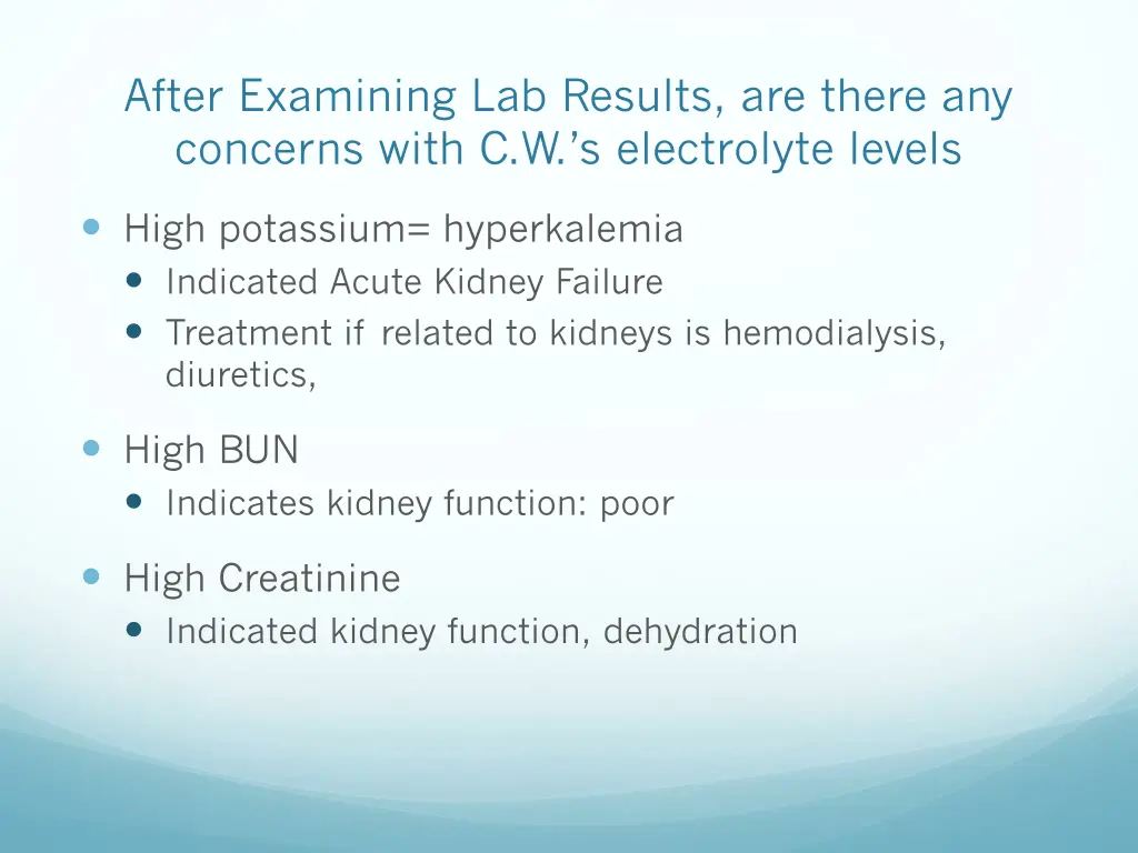 after examining lab results are there